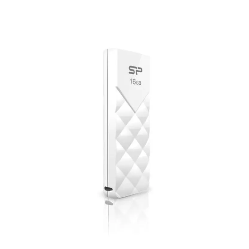 Silicon Power 16GB USB 2.0 zibatmiņa, ievelkama bez vāciņa, balta
