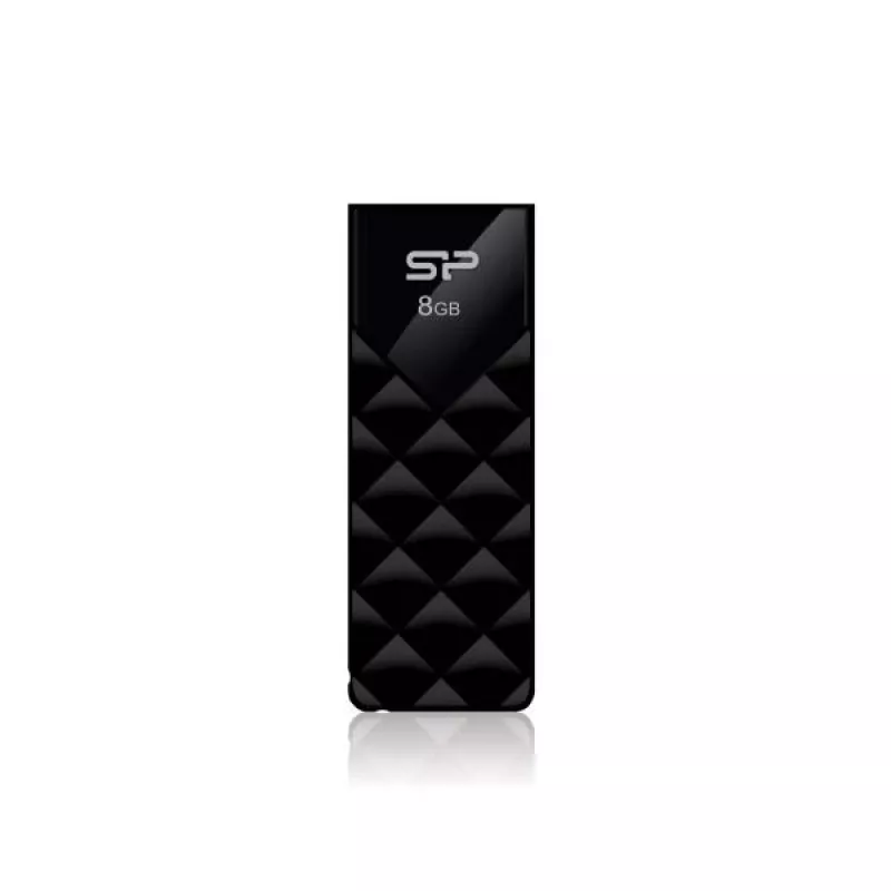 Silicon Power SP008GBUF2U03V1K 8GB USB 3.2 Gen 1 ievelkamais zibatmiņš, melns