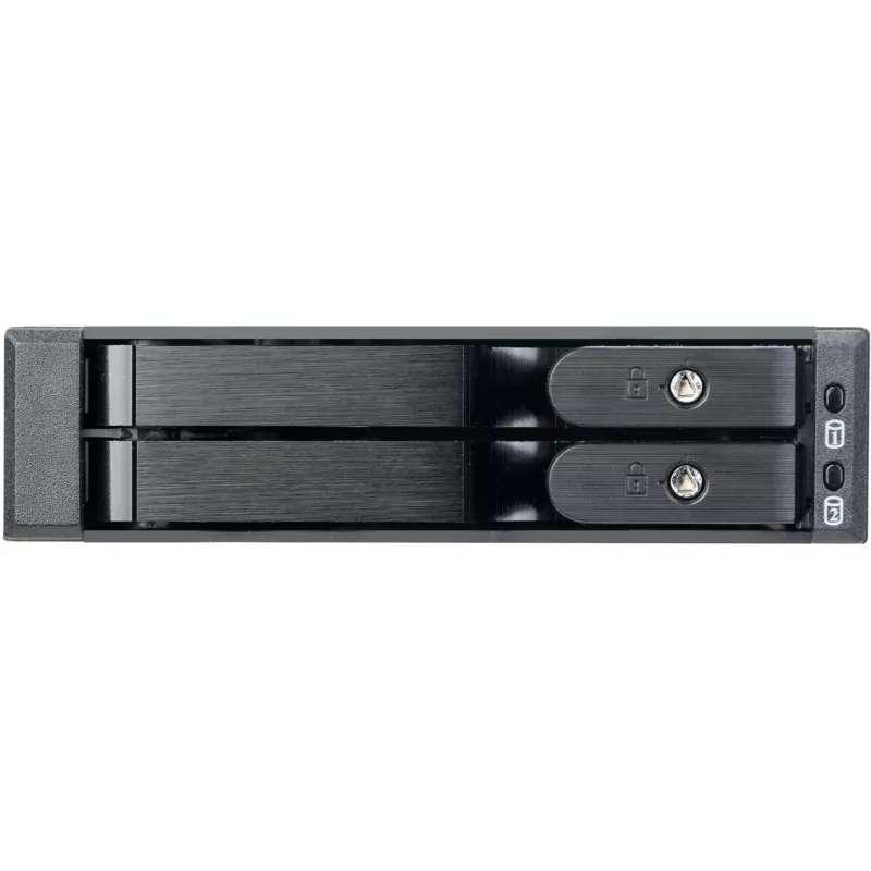 SilverStone SST-FS202B-V2 2-Bay 3.5 inch SATA Hot-Swap Cage 5.25 inch nodalījumam - Melns