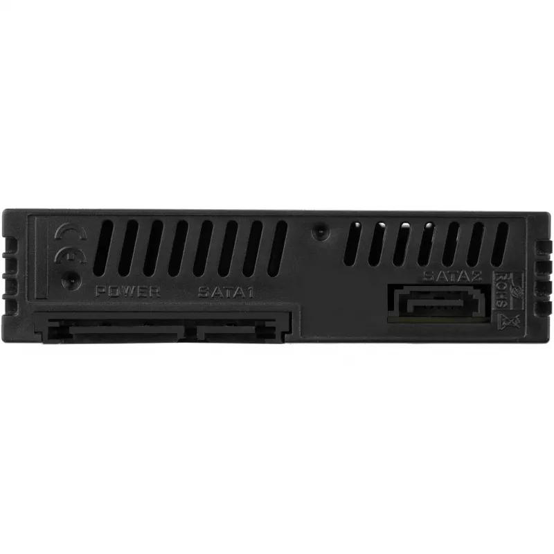 SilverStone SST-FS202B-V2 2-Bay 3.5 inch SATA Hot-Swap Cage 5.25 inch nodalījumam - Melns