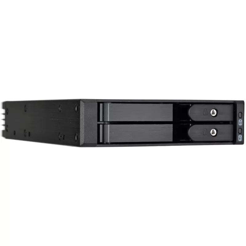 SilverStone SST-FS202B-V2 2-Bay 3.5 inch SATA Hot-Swap Cage 5.25 inch nodalījumam - Melns