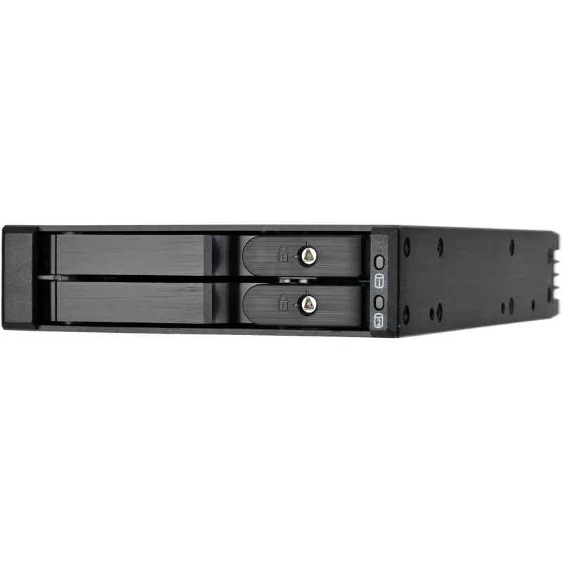 SilverStone SST-FS202B-V2 2-Bay 3.5 inch SATA Hot-Swap Cage 5.25 inch nodalījumam - Melns