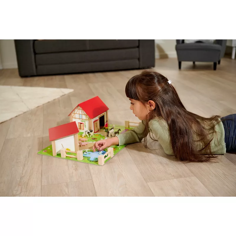 SIMBA-DICKIE Farm with Accessories – Liels lauku sētas rotaļu komplekts ar kūti, staļļiem, zemnieku, dzīvniekiem un barošanas rīkiem bērniem vecumā no 3 līdz 8 gadiem