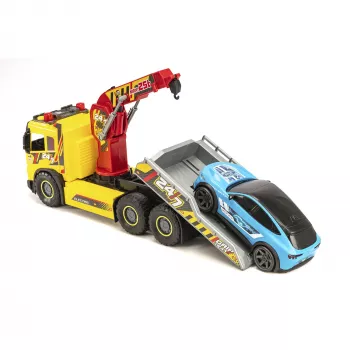 SIMBA-DICKIE Giant Tow Truck ar gaismām, skaņām, kustīgu celtni un vinču – rotaļu glābšanas transportlīdzeklis bērniem no 3 gadiem
