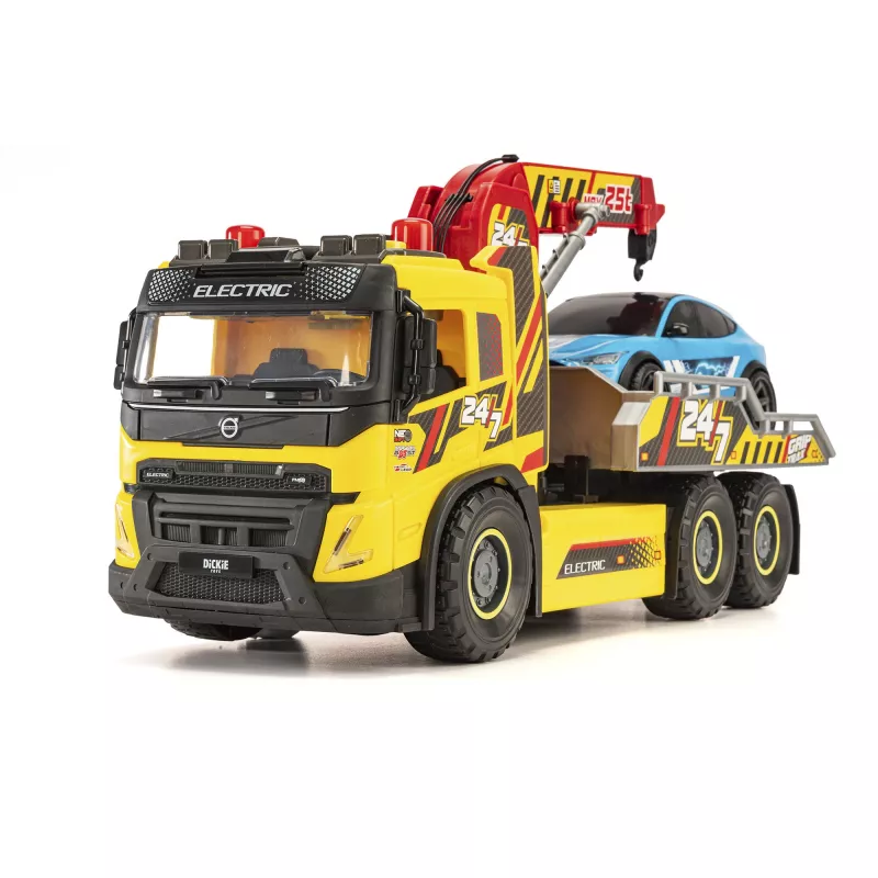 SIMBA-DICKIE Giant Tow Truck ar gaismām, skaņām, kustīgu celtni un vinču – rotaļu glābšanas transportlīdzeklis bērniem no 3 gadiem