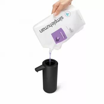 simplehuman ST1084 Sensoru ziepju dozators, melns nerūsējošais tērauds, 266 ml, bezkontakta automātiskais, infrasarkanais kustības sensors, regulējams tilpums, aizsērēšanas izturīgs sūknis, pret pirkstu nospiedumiem