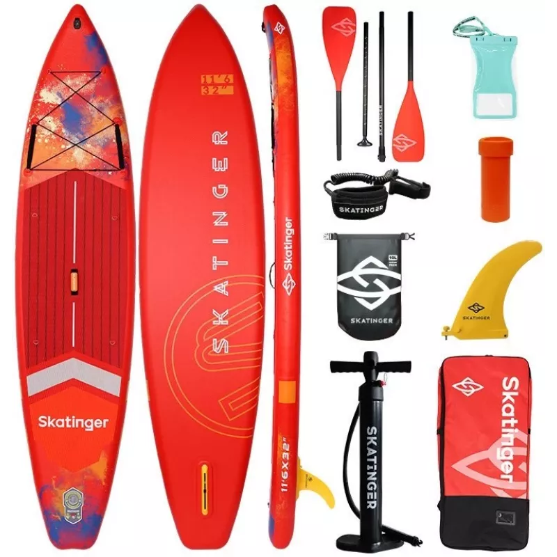 SKATINGER Interstellar Red Inflatable SUP Board 350x81x15 cm
