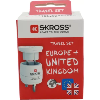 SKROSS World Adapter MUV USB 1.500231C-E – 2x USB, 1575W Max, balts