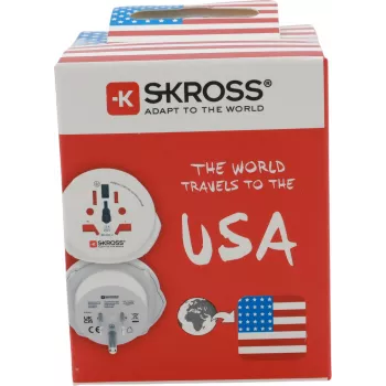 SKROSS pasaules ceļojumu adapteris ar 2 USB portiem, balts (1.500221C-E)