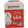SKROSS pasaules ceļojumu adapteris ar 2 USB portiem, balts (1.500221C-E)