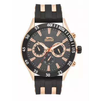 SLAZENGER MAN SL96076203 Vīriešu analogais kvarca pulkstenis 48mm zils ciparnīca brūna ādas siksna