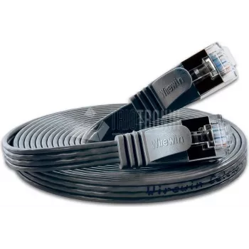 Wirewin Cat6 U/FTP plāns Ethernet savienojuma kabelis 0,5m melns PKW-STP-SLIM-KAT6 0.5 SW