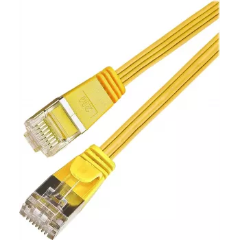 Wirewin Triotronik Cat6 U/FTP slaids Ethernet savienojuma kabelis, 0,25m, RJ45 vīrišķais uz vīrišķo, dzeltens PKW-STP-SLIM-KAT6 0.25 GE