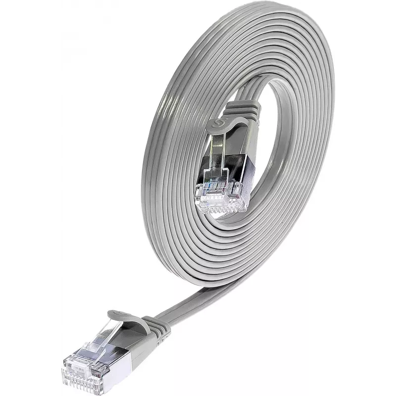 Wirewin Triotronik Cat6 U/FTP slaids Ethernet tīkla kabelis, 3m, RJ-45 tēviņš uz tēviņu, pelēks PKW-STP-SLIM-KAT6 3.0