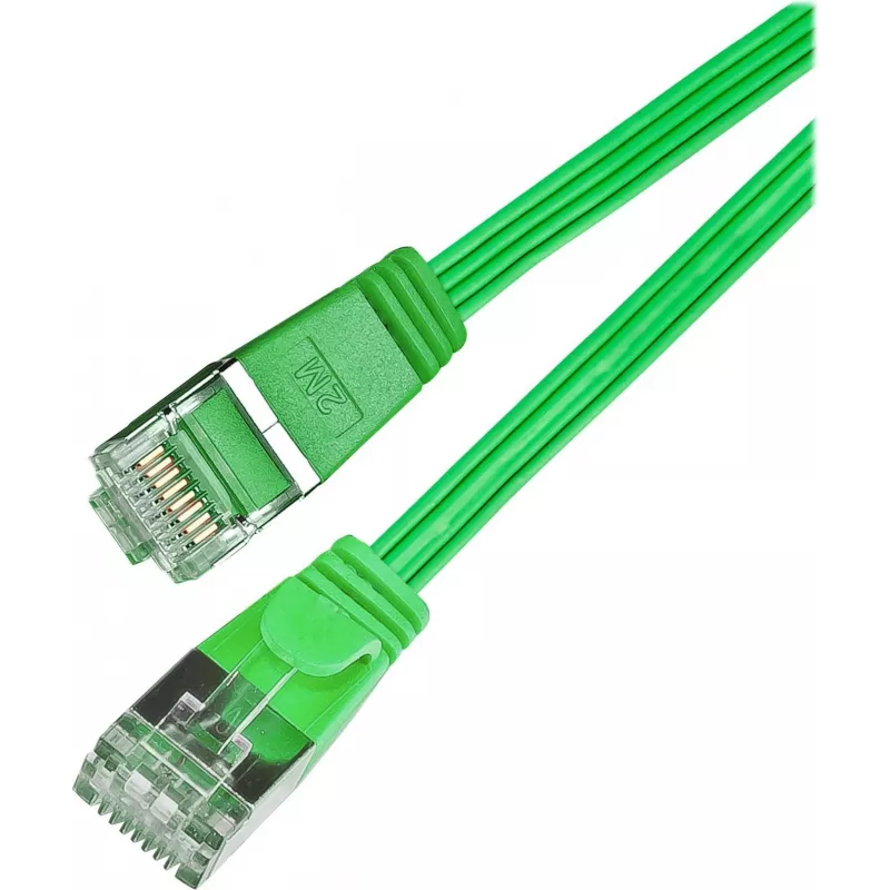 Wirewin Triotronik Cat6 U/FTP slaids savienojuma kabelis, 0,5m, zaļš PKW-STP-SLIM-KAT6 0.5 GN