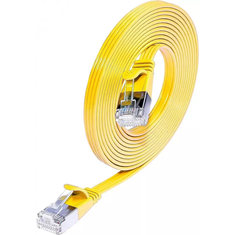 Wirewin Triotronik Cat6 U/FTP slaids savienojuma kabelis 5m dzeltens PKW-STP-SLIM-KAT6 5.0 GE