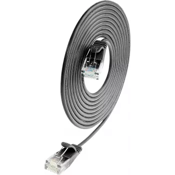 Wirewin Triotronik PKW-LIGHT-K6 5.0 SW Cat6 U/UTP tīkla kabelis, RJ45 tēviņš uz tēviņu, 5m, melns