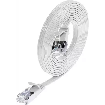 Wirewin Triotronik PKW-STP-SLIM-KAT6 0.25 WS - Cat6 U/FTP slaids savienojuma kabelis, RJ45 tēviņš uz tēviņu, 0,25 m, balts
