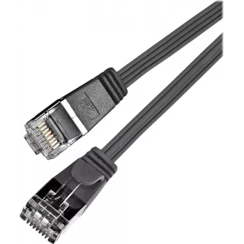 Wirewin Triotronik PKW-STP-SLIM-KAT6 5.0 SW Cat6 U/FTP slaids Ethernet savienojuma kabelis, RJ45 tēviņš uz tēviņu, 5m, melns