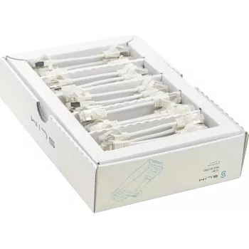 Wirewin SLIM KAT6A 10 Gigabit Light Patch Cable, 0,1 m, U/FTP, Ø 3,8 mm, balts, 50 gab. iepakojums (SLIM-LS-K6A 0.1 WT 50)