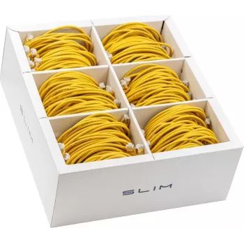 Wirewin SLIM KAT6A 10 Gigabit Light Patch kabelis, 1,5m, U/FTP, Ø 3,8mm, dzeltens, 60 gab. iepakojums KAT6A LIGHT ekranēts (SLIM-LS-K6A 1.5 YE 60)
