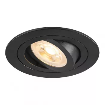 SLV Iebūvējamais prožektors New Tria 75, GU10, Max 10W, Melns, 75mm
