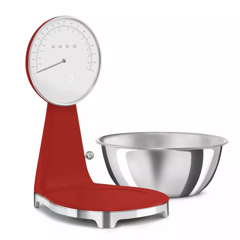 SMEG Analogā un digitālā virtuves svari sarkanā krāsā KSF01RDWW