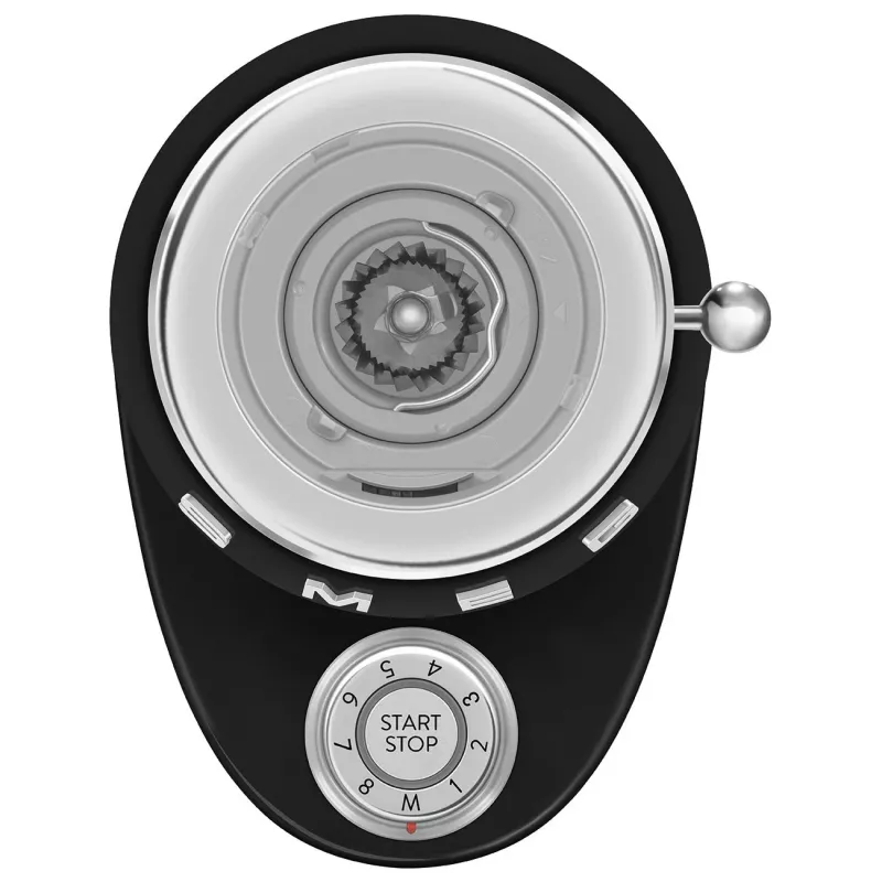 Smeg CGF03BLEU 50. gadu stila konusveida kafijas dzirnaviņas - melnas, 150W, 350g ietilpība