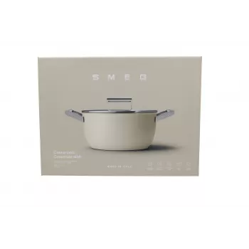 Smeg CSF2412CRM Katls, 24 cm, Keramikas nepiedegošais pārklājums, Nerūsējošā tērauda rokturis, Matēti krēmkrāsas