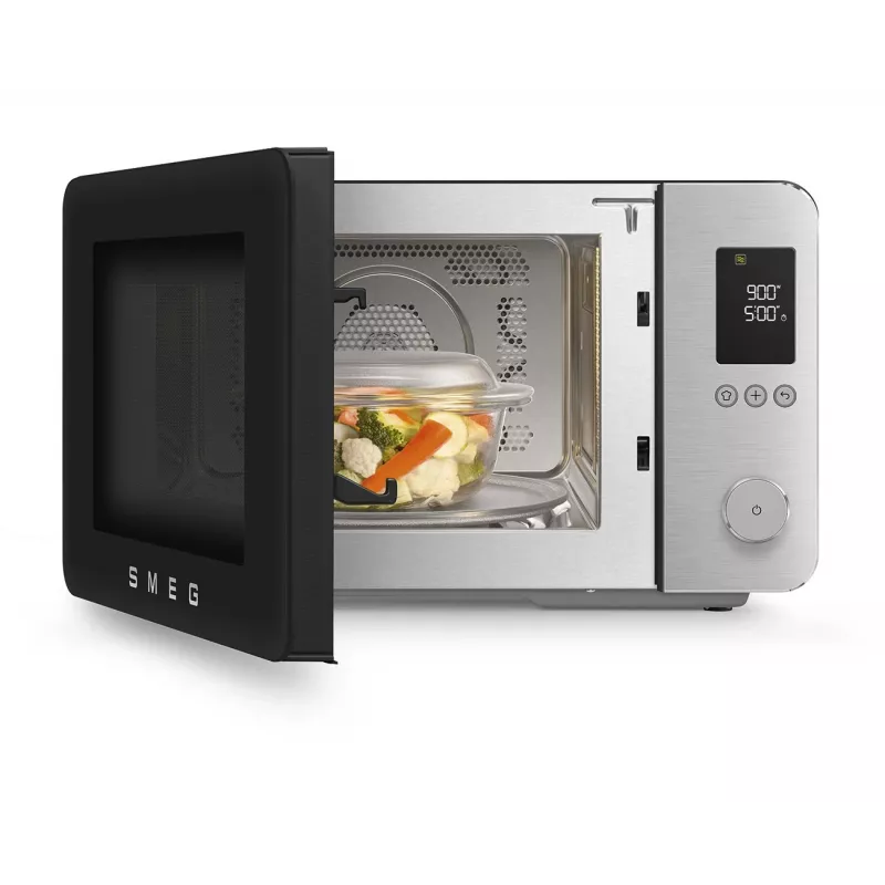 Smeg MOC02BLMEU Kombinētā mikroviļņu krāsns, 9 funkcijas, 2100 W, matēti melna