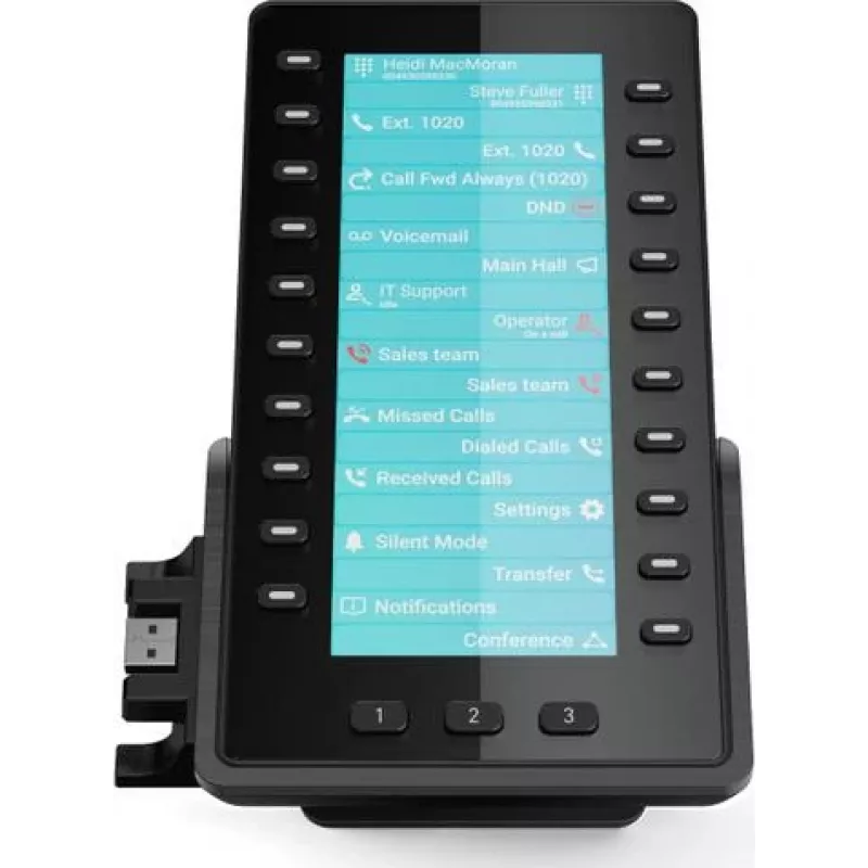 Snom D8C paplašinājuma modulis D862/D865 IP tālruņiem, 4,3 collu krāsu displejs, 48 programmējamas pogas, USB, melns