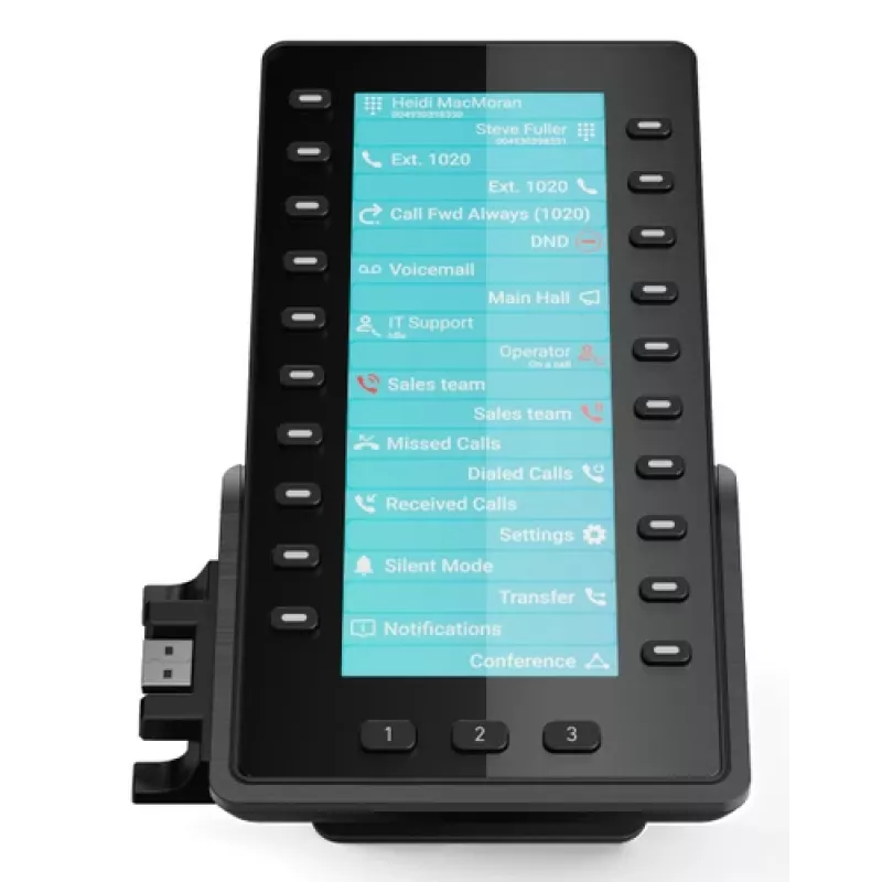 Snom D8C paplašinājuma modulis D862/D865 IP tālruņiem, 4,3 collu krāsu displejs, 48 programmējamas pogas, USB, melns