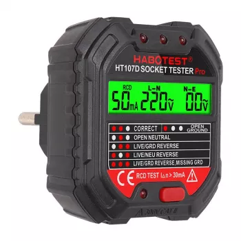 Kontaktligzdas testeris ar digitālo displeju Habotest HT107D