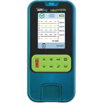 Softing Psiber CableMaster PoE tīkla kabeļu testeris ar PoE noteikšanu un slodzes testu 226102