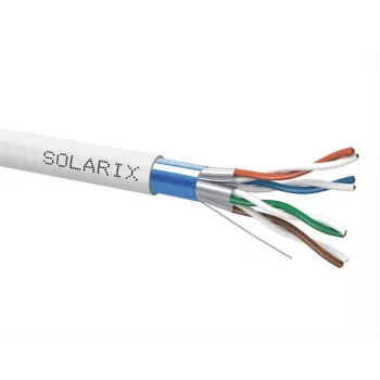 SOLARIX SXKD-6A-FFTP-LSOH Cat.6A F/FTP instalācijas kabelis, LSOH, Dca-s2,d2,a1, 500m koka spolē, pelēks