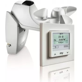 Somfy Soliris Smoove Uno Pure White komplekts ar vēja/saules sensoru un rāmi 1818318