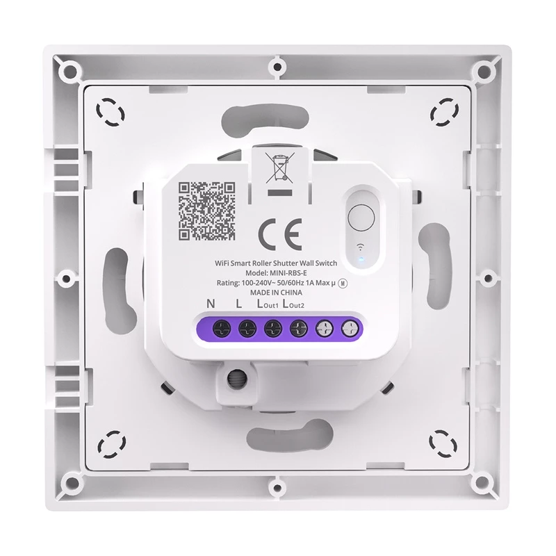 SONOFF MINI-RBS-E Matter viedais sienas slēdzis rullo žalūzijām, Wi-Fi 2.4GHz, AC 100-240V, 3A