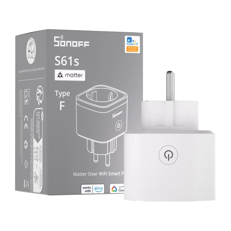 SONOFF S61s Matter ārējais kontaktdakšs caur Wi-Fi