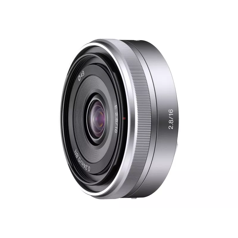 Sony SEL16F28S.SYX E-Mount 16mm f/2.8 platleņķa galvenais objektīvs (APS-C, melns)