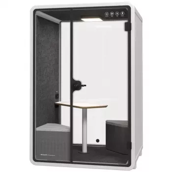 SOUNDBOX INC Soundbox Office Pod SR-M (E5) 2-Person White – Akustiskā Sapulču Kabīne ar Ventilāciju, LED Apgaismojumu un Strāvu