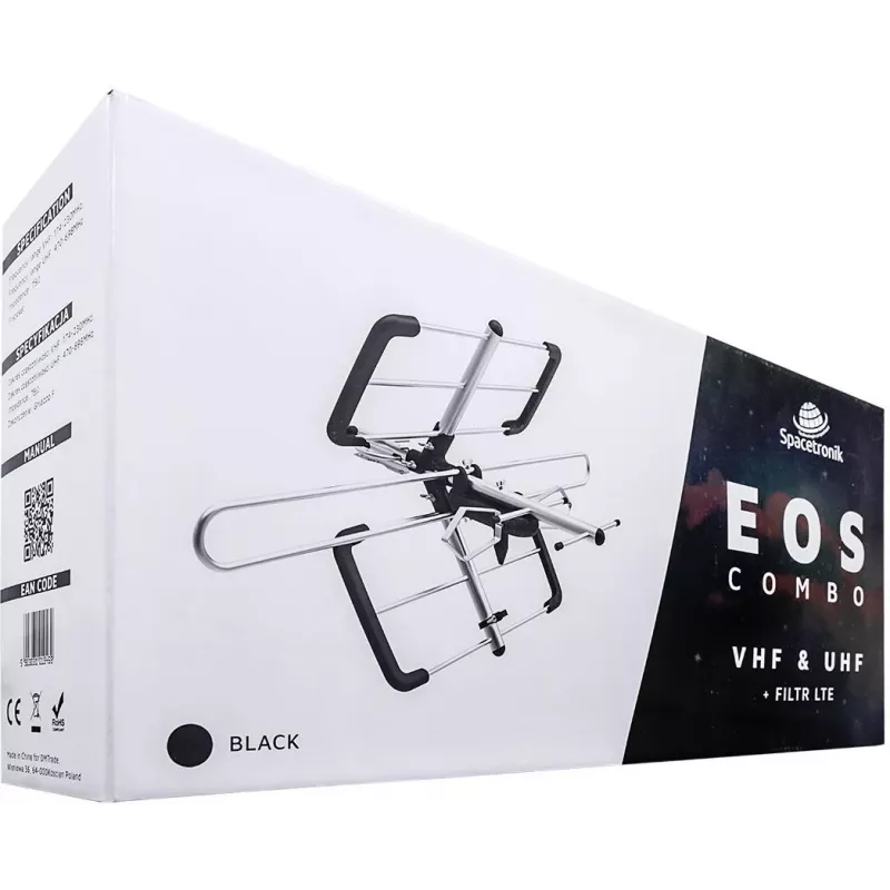 SPACETRONIK EOS Combo Black pasīvā DVB-T/T2 antena EOS Combo Black (PASYWNA)