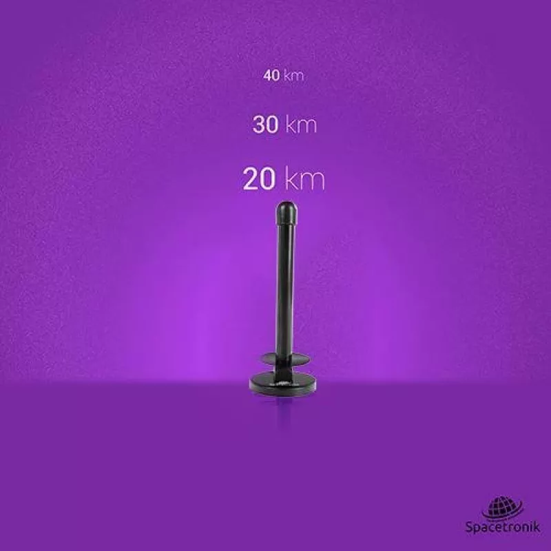 Spacetronik Hook TV DVB-T2 magnētiskā antena ar 28 dBi pastiprinātāju un 3 m kabeli