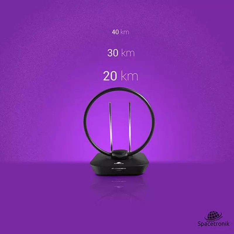 Spacetronik Locus iekštelpu DVB-T2 antena ar 45dB pastiprinātāju un barošanas bloku