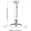 Spacetronik SPA-P01B universāls projektora stiprinājums 2-in-1 griestiem/sienai, 15 kg, tērauds, melns