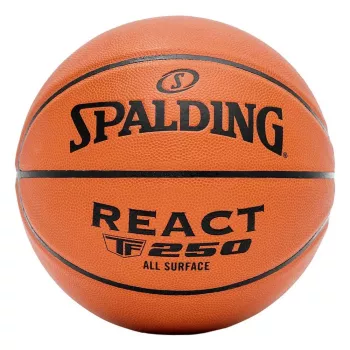 Spalding React TF-250 Basketbols - 7. izmērs, iekštelpām/ārtelpām, augstas veiktspējas kompozītmateriāla āda, oranžs