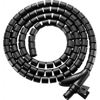 SpeaKa Professional kabeļu spirālveida aptinums poliuretāns PE melns elastīgs 15 mm x 2,5 m (SP-13402968)