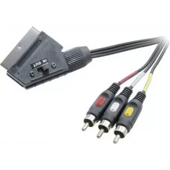 SpeaKa Professional SCART uz 3x RCA kompozīta AV kabelis 2m melns SP-7869848