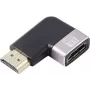 SpeaKa Professional SP-11302004 HDMI adapteris 8K 60Hz 4K 120Hz 90° leņķa tēviņš uz mātīti melns sudraba