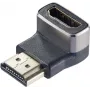 SpeaKa Professional SP-11306836 HDMI adapteris 8K 60Hz 4K 120Hz 90° uz leju leņķa tēviņš uz mātīti melns sudraba