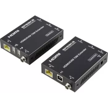 SpeaKa Professional SP-11562928 HDMI pagarinātāja komplekts, vadāms ar datoru, 4K@60Hz, 70m, CAT6, melns